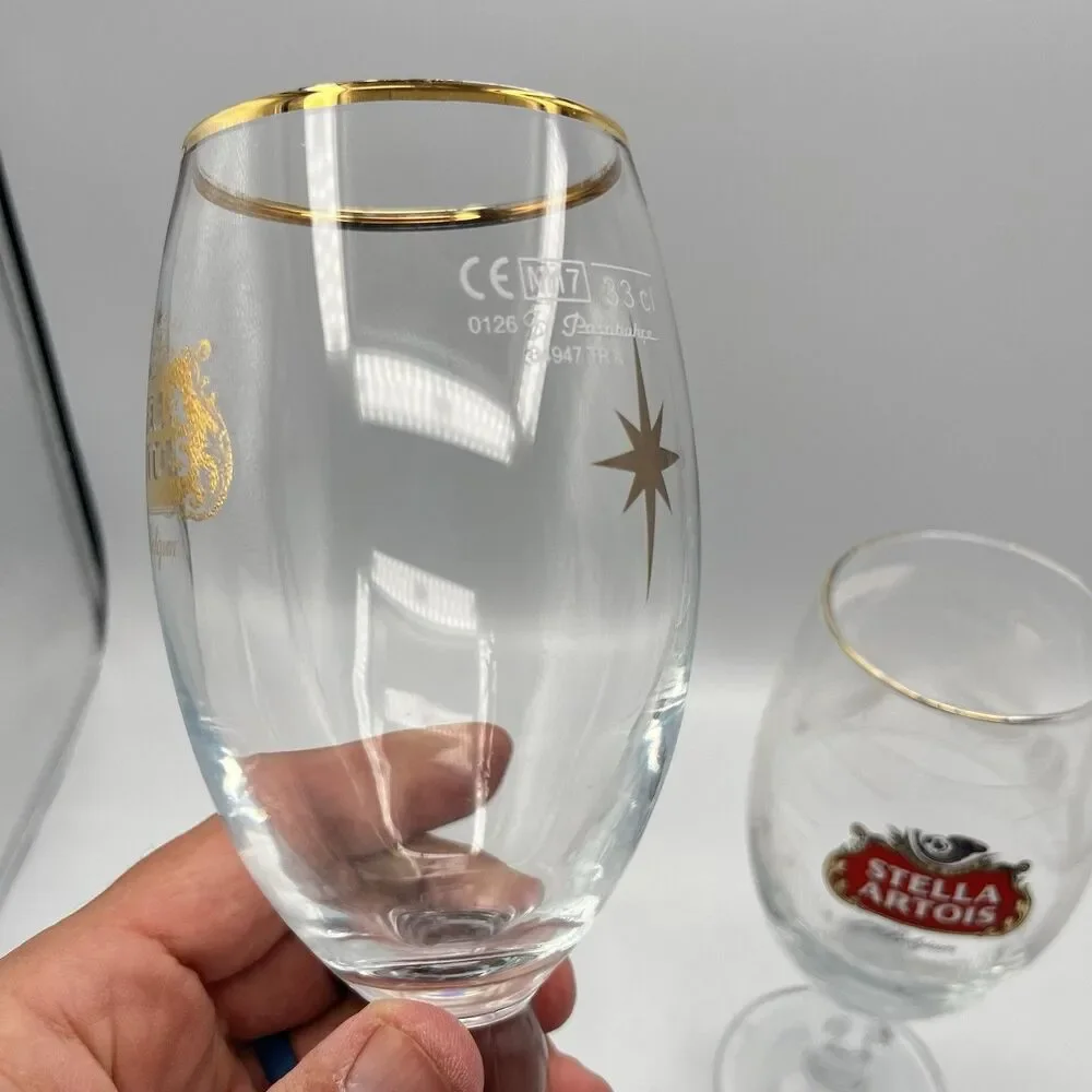 STELLA ARTOIS Belgium 33cl Glass Stem Barware - Set Of 2
